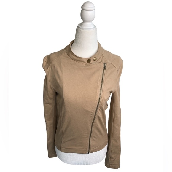 Love Tree Tan Zip Up Open Side Long Sleeve Full Zip Jacket sz S - Picture 1 of 8